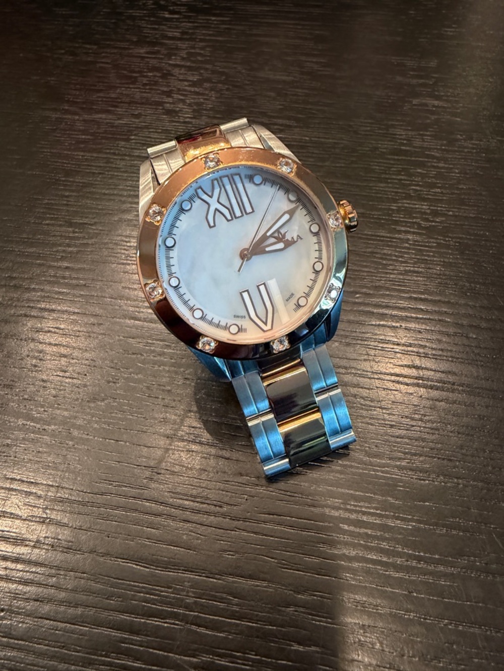 Men's Two-Tone Stainless Steel Watch with Mother-of-Pearl Dial